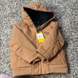 Carhartt Tan/Brown Kids Hooded Work Jacket